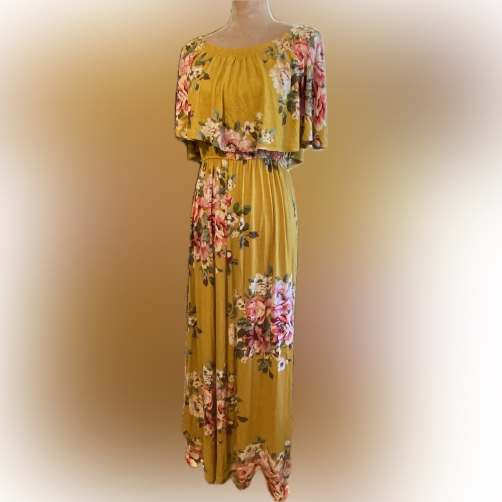 Altar’d State Floral Yellow Maxi Dress